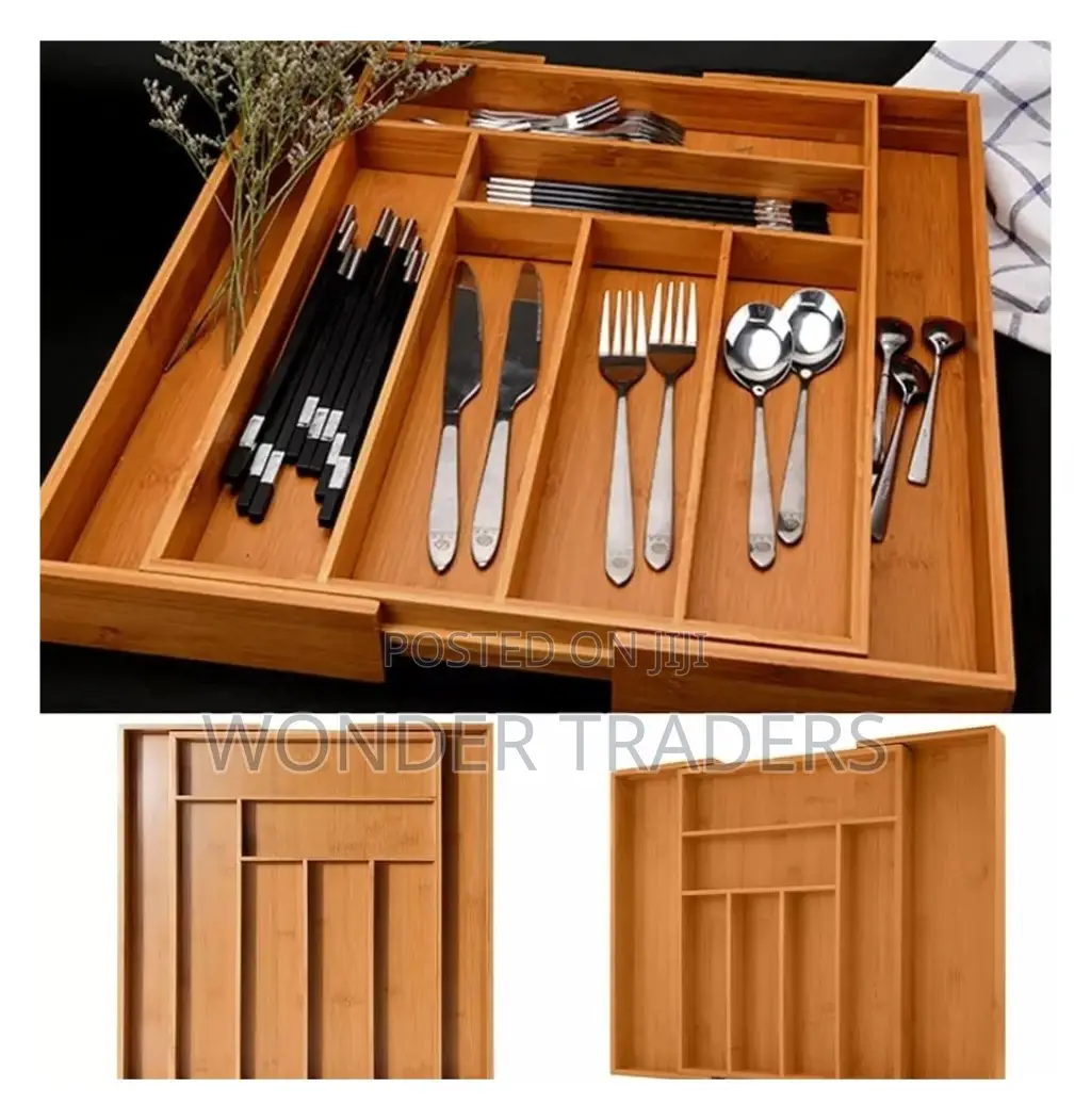 Multifunctional Bamboo Drawer Organizer