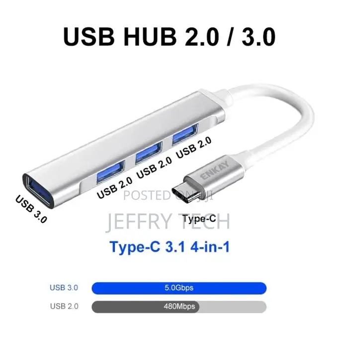 Splitter Multi-Port Hub Extender, Interface:Type-C