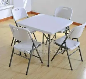 Square Foldable Table With Four Foldable Chairs