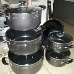 TC 14 Pieces Non-Stick Black Coated Cooking Pot/Sufuria Set