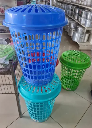 Tall Plastic Laundry Basket With Lid.