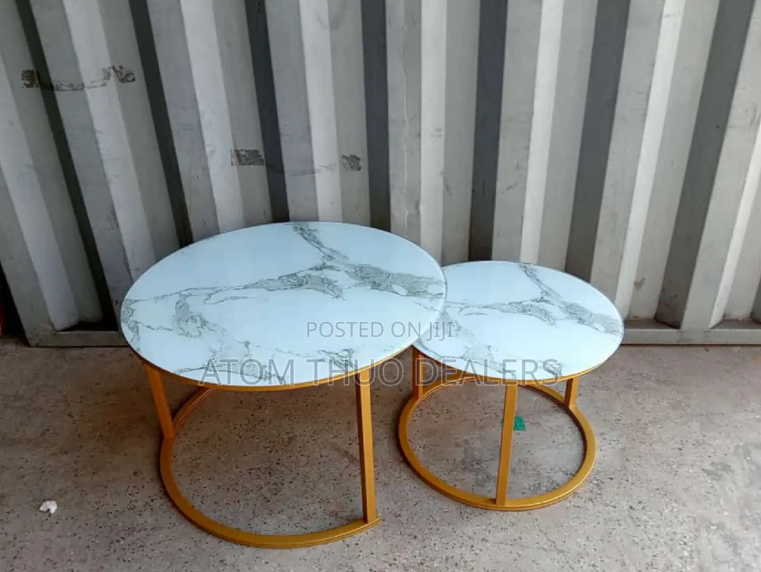 Marble Nesting Coffee Table Glass Effect