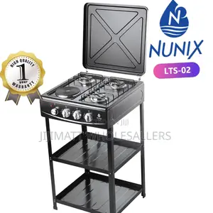 Nunix Cooker 3+1 Hot Plate Standing Cooker Plus Shelves