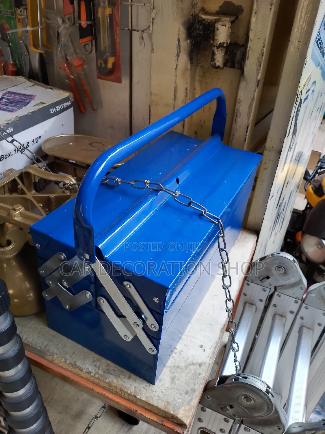 Blue Metallic 2 Sided Toolbox Carrier Box