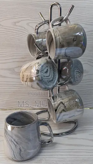 6 PCS *450ml Mable Colour Porcelain Ceramic Mug Now Availabl