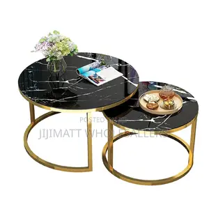 Coffee Table Imported Marble Nesting Coffee Table With MDF