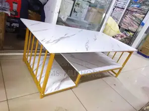 Marble Effect Wooden Coffee Table