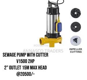 Sewage Pump With Cutter 2hp V1500
