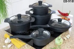 EDENBERG EB9185 Heavy Duty 10 PCS Non Stick Marble Cookware.