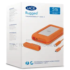 5TB Lacie Rugged Thunderbolt USB-C Portable Hard Drive
