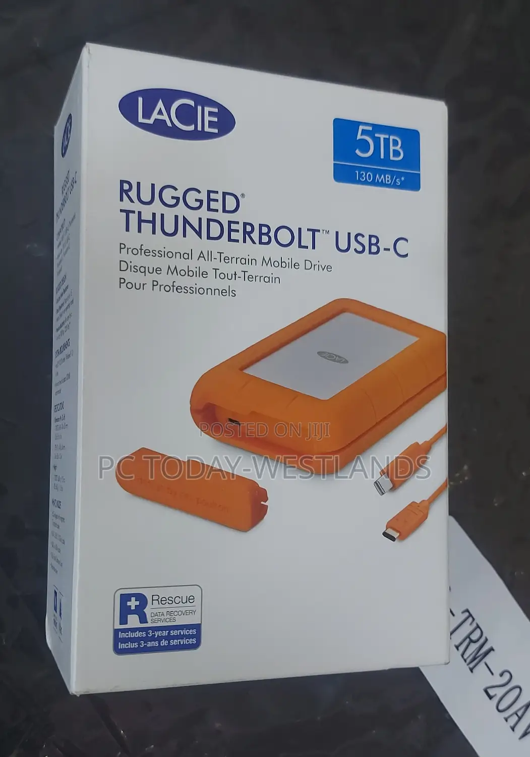 5TB Lacie Rugged Thunderbolt USB-C Portable Hard Drive