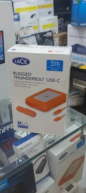5TB Lacie Rugged Thunderbolt USB-C Portable Hard Drive