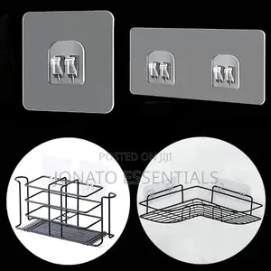 2pcs Adhesive Wall Hooks, Shelf Stickers