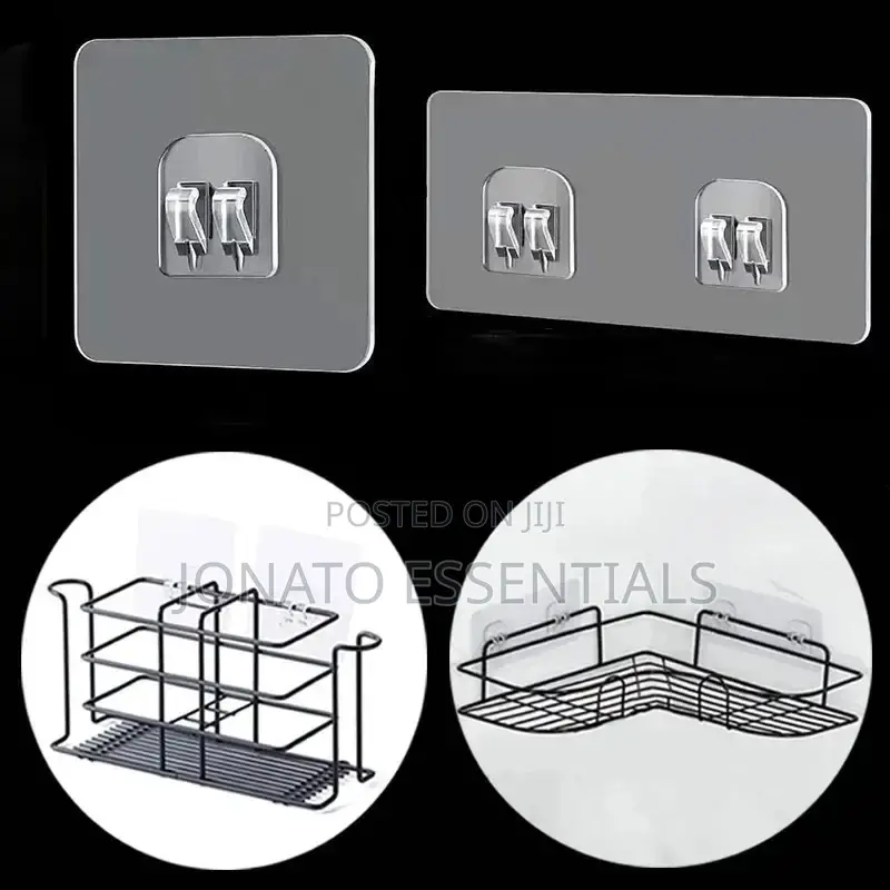 2pcs Adhesive Wall Hooks, Shelf Stickers