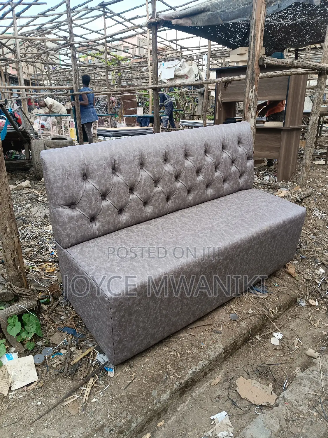 Restaurant Couch or Waiting Bench Grey.