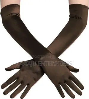 Black Satin Opera Gloves
