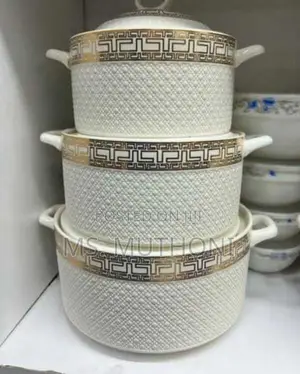 *3pcs Classic Ceramic Serving Bowls Set With Lids