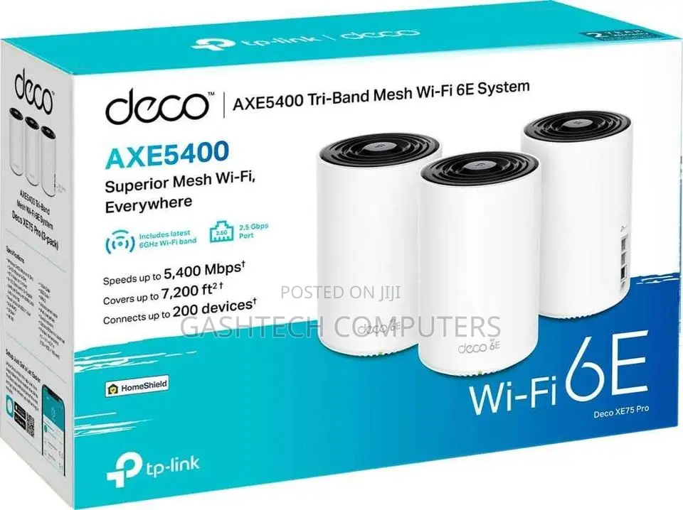 Tp-Link Deco XE75 #(AXE5400)Tri-band Mesh-Wi-Fi 6E System