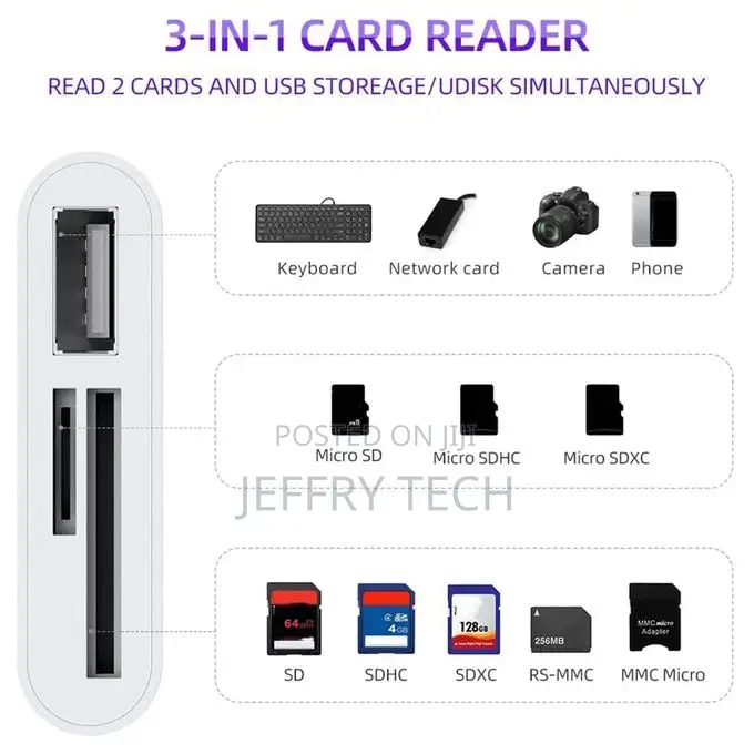 3 In1 Type-C Micro-Usb SD TF Phone OTG Card Reader Adapter S