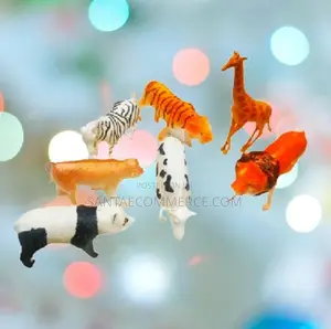Animal Kingdom Wild Animals And Cow Mini Plastic Toys