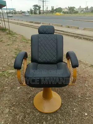 Makeup Chair, Black and Gold 