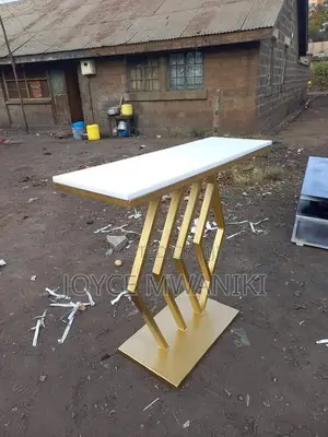 Console Table, White and Gold 