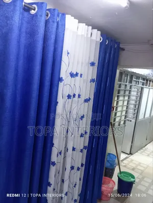 Blue Curtains and Sheers Window Curtains Living Room Curtain