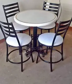 Restaurant Set, 4 Chairs and a Round Table 