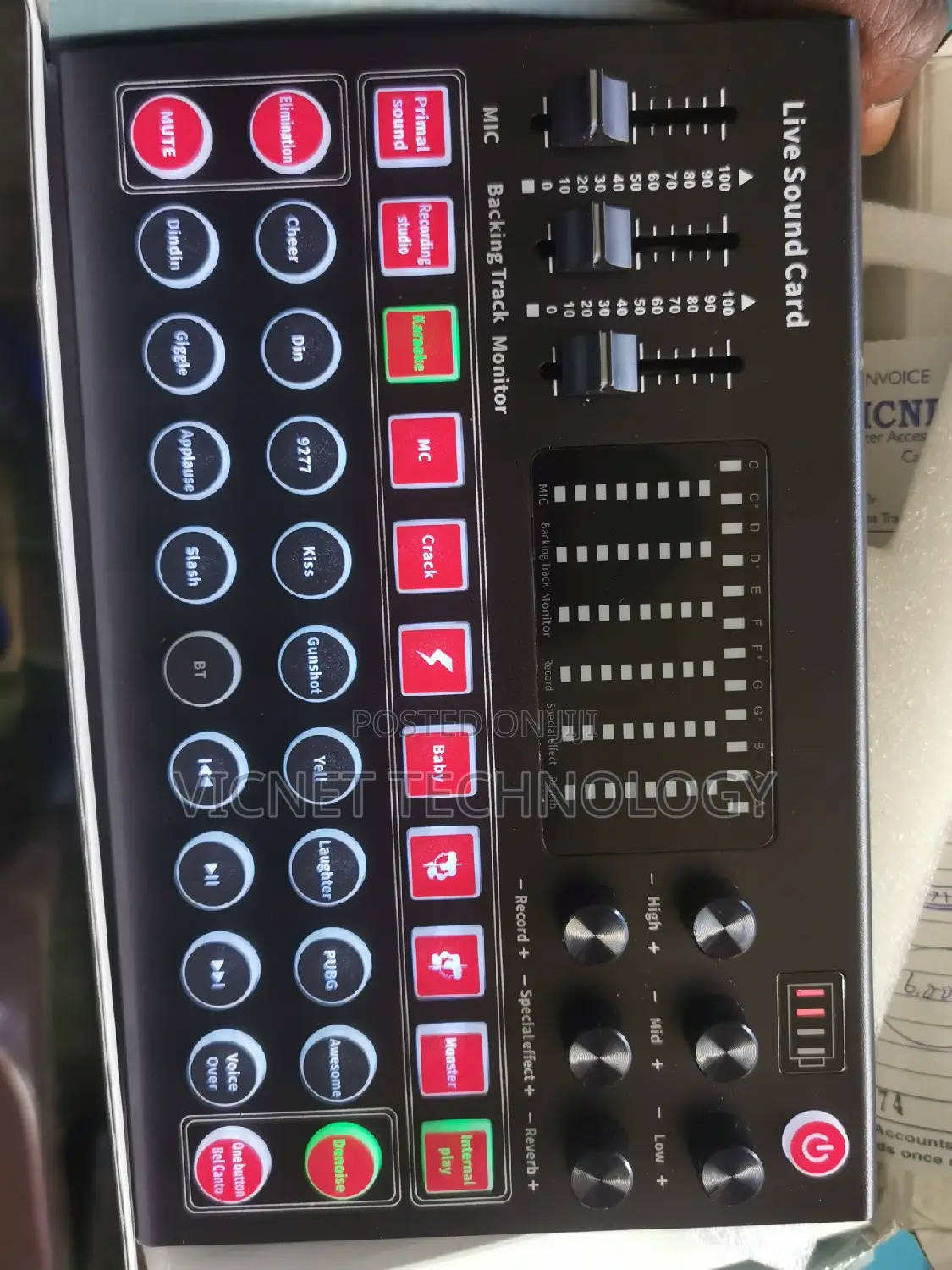 3 Microphone Inputs Professional Live Sound Card