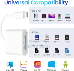 USB C SD Card Reader, Micro SD to Type C Adapter for iPhone