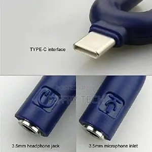 U Shape Type-C Audio Jack to Headphone Microphone Splitter C