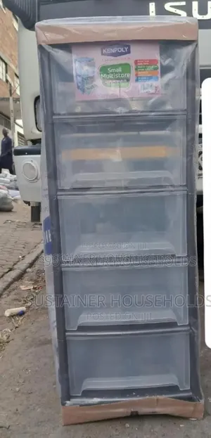 Grey 5 Storey Plastic Drawer Now Available