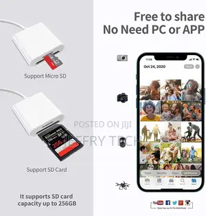 2 In 1 Lightning To SD Card Reader For iPhone, [Apple Mfi Ce