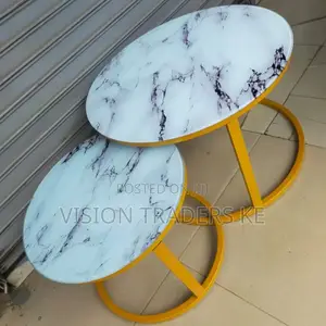 Marble Nesting Coffee Table(Glass Effect)White Coffee Table<