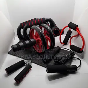 7 PCS Abs Roller Push Up Bar Resistance Hand Grip Skip Rope