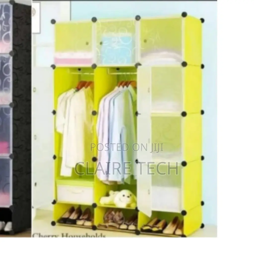 New 3 Column Portable Plactic Wardrobe 