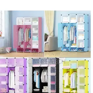 New 3 Column Portable Plactic Wardrobe 