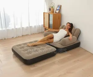 Brown Inflatable Couch and Sofa Bed