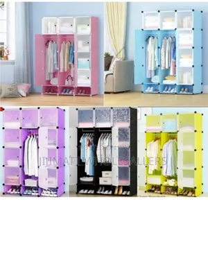 Portable 3-Column Plastic Wardrobes