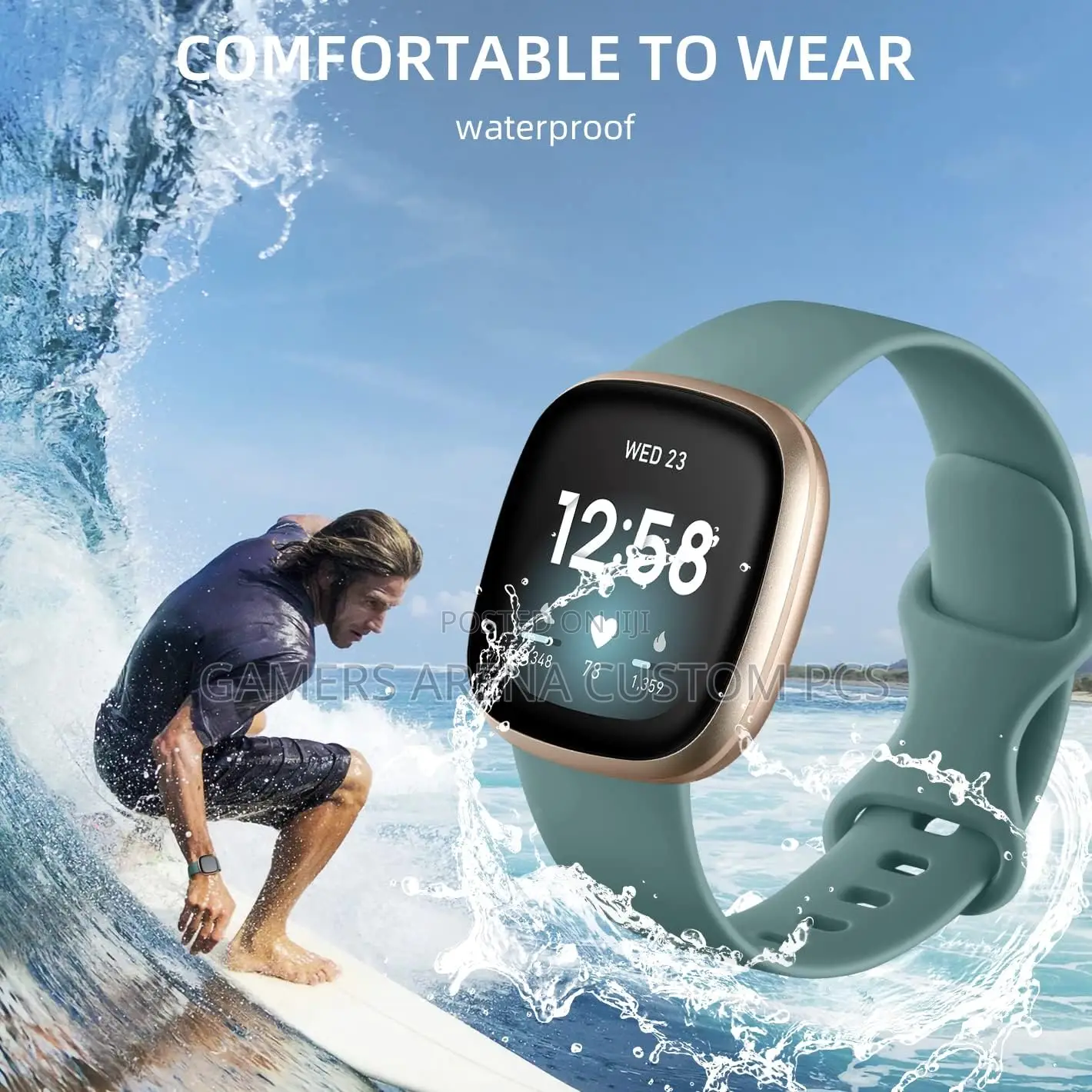 Silicone Bands Fitbit Versa 4,Sense 2 ,Soft Straps Wristband