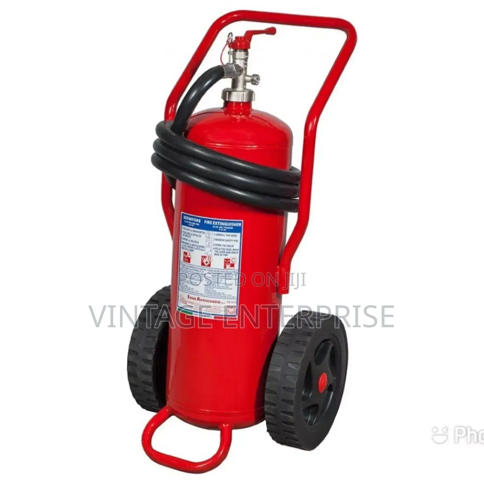 25kg Fire Extinguisher DCP Trolley