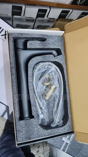 Black Long Neck Counter Basin Mixer