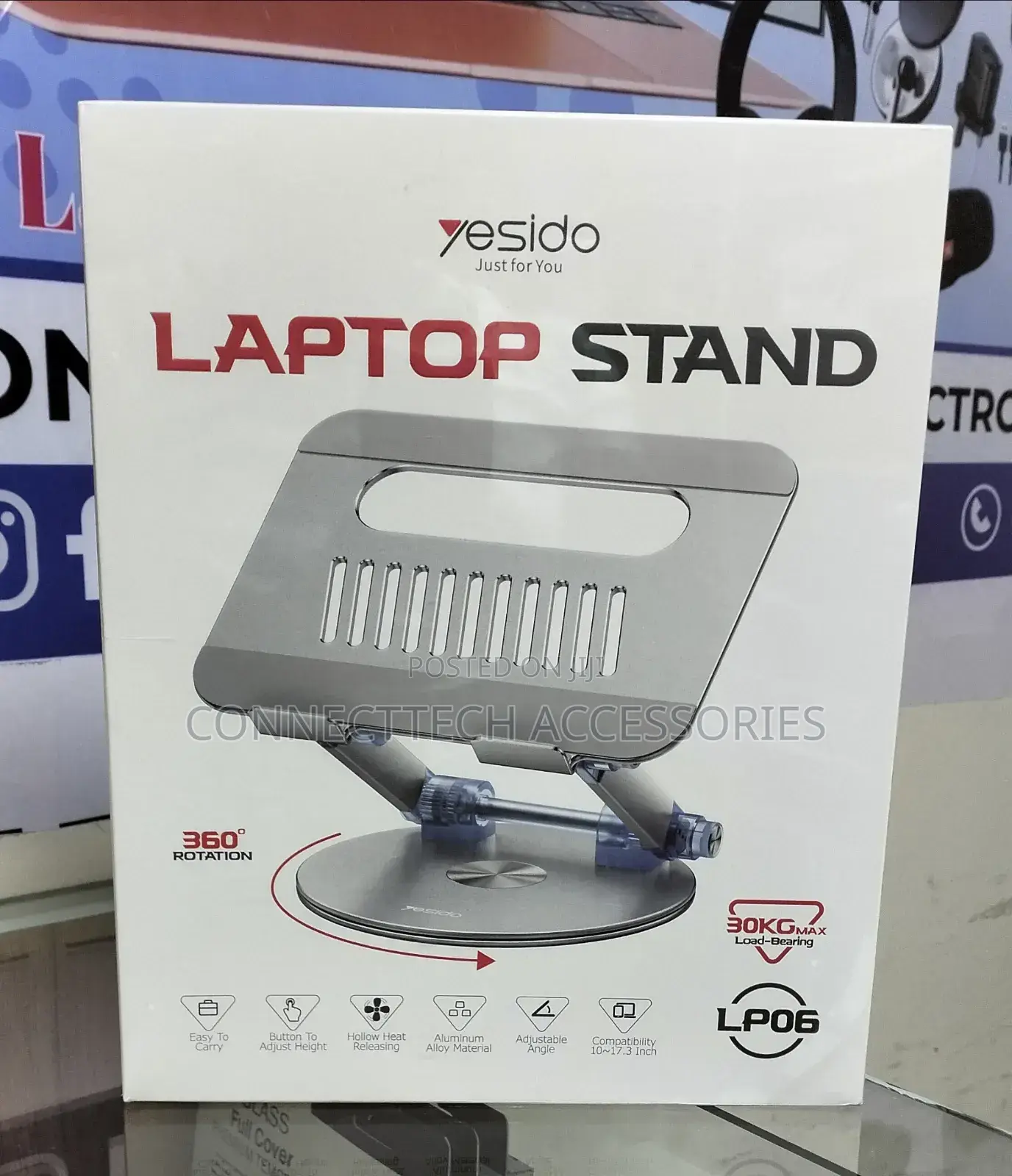 Yesido LP06 Foldable Laptop Swivel Stand(Silver)