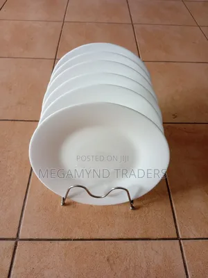 6pc Glass White Plates/Dinner Plate Size 10inch