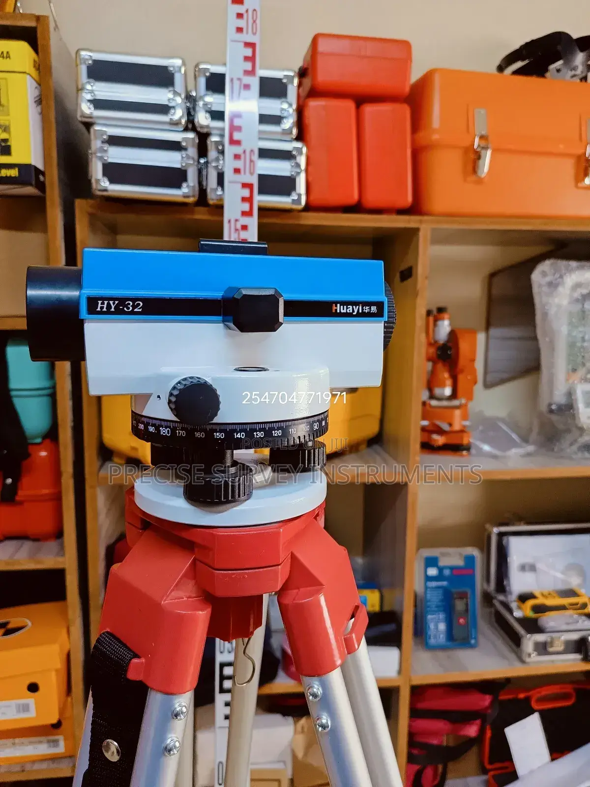 Dumpy Level X32 Magnification Lense (Head+Staff and Tripod)