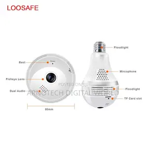 Panoramic 1080P 360 Degree Night Vision , Wifi Light Bulb Ca