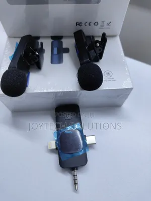 Dual Camera Wireless Lapel Lavalier Microphone.
