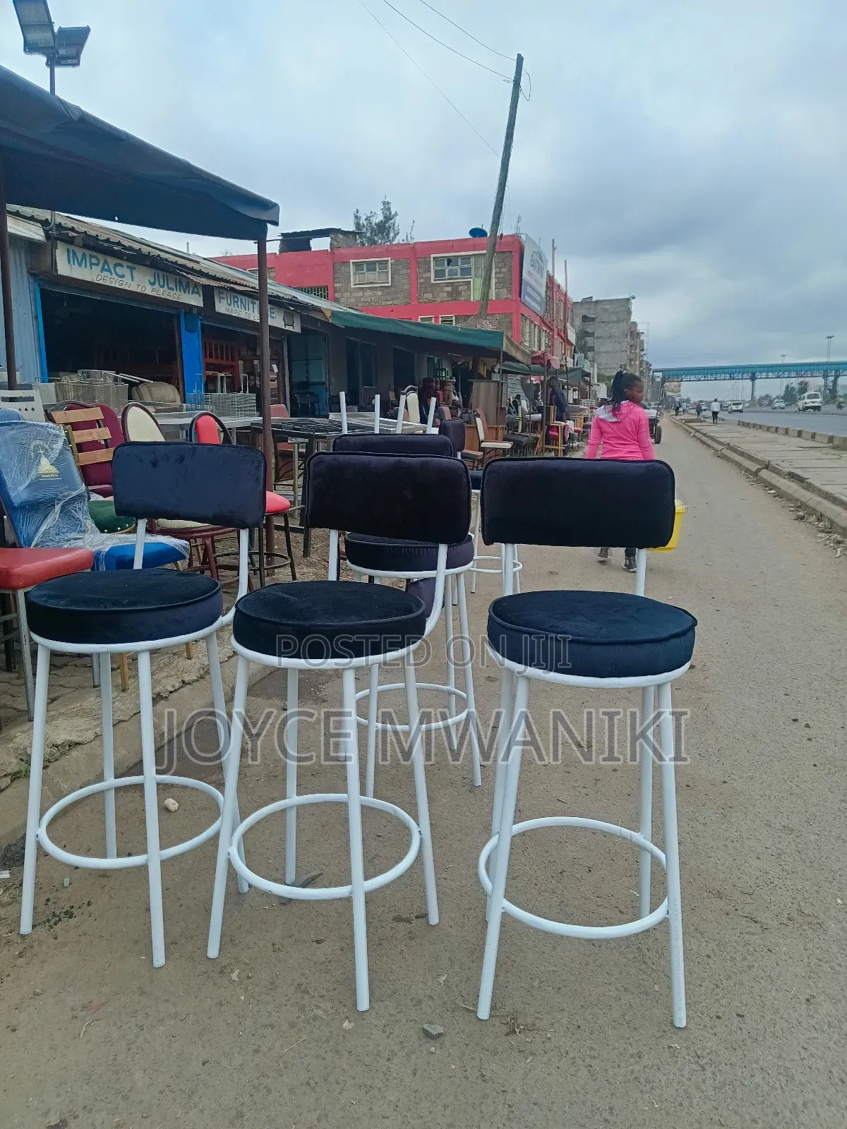 Counter Stools, or Bar Stools Black and White.