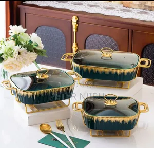 3 PCS Ceramic Chaffing Dishes