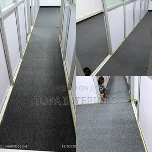 Easy Maintenance 4mm Thick Delta Office Floor Carpets in Light Grey